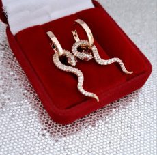 Paauksuoti auskarai "Gyvate"