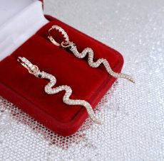 Paauksuoti auskarai "Gyvatė"