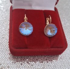 Paauksuoti auskarai su swarovskio kristalais