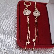 Paauksuoti ilgi auskarai "Spin"