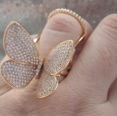 Žiedas drugelis be dydžio